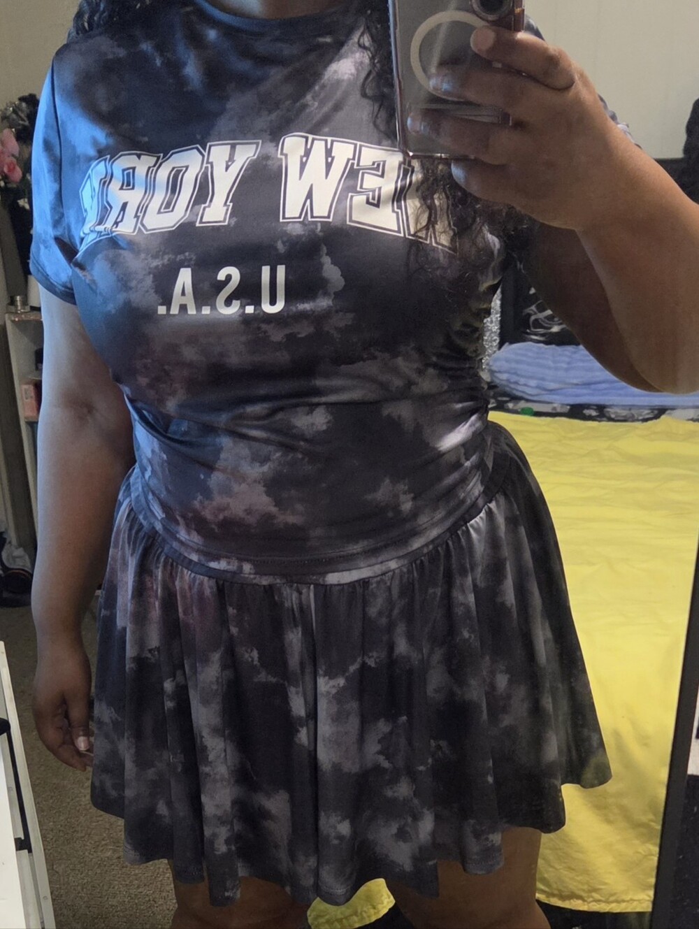 gray and black skirt set 2xl